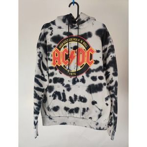 (V) AC DC HIGH VOLTAGE ROCK MEN'S Vintage Sweatshirt Tie Dye RARE 90s Size M